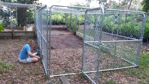 The new pen under construction.